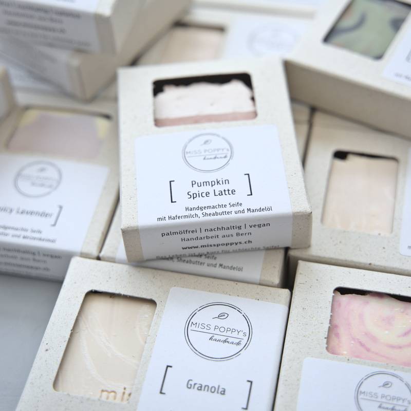 Seifen in Schachteln verpackt